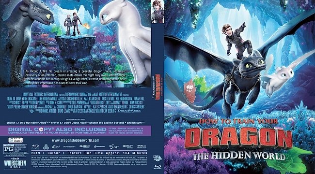 How to Train Your Dragon The Hidden World Bluray Cover 