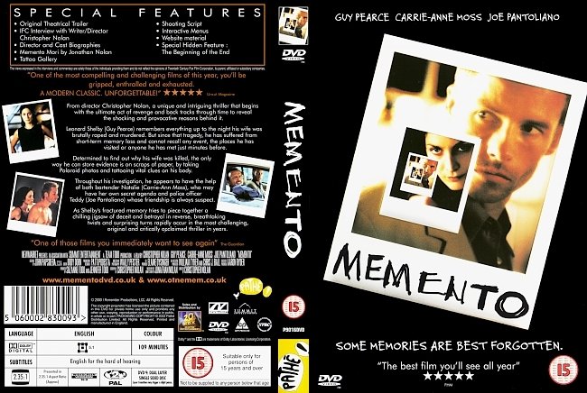 dvd cover Memento DVD Cover