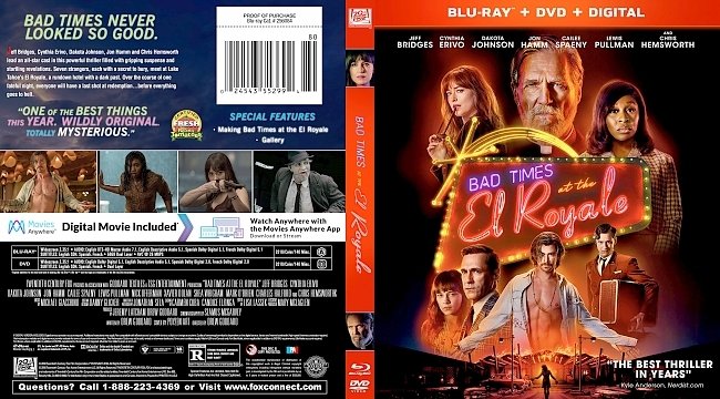 dvd cover Bad Times at the El Royale Bluray Cover