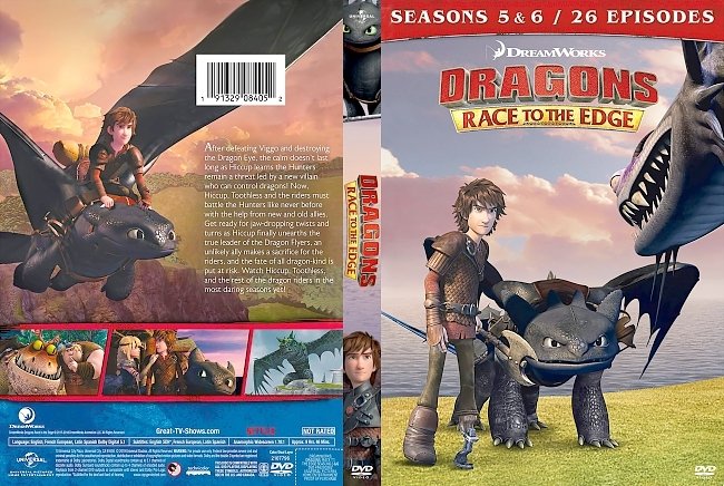 dvd cover Dragons: Race to the Edge - Seasons 5 & 6 DVD Cover