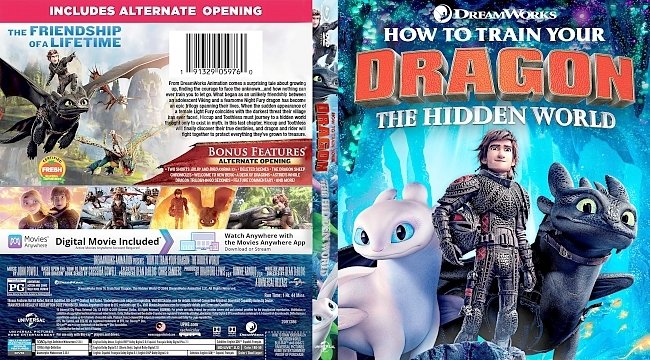 How to Train Your Dragon: The Hidden World Bluray Cover 