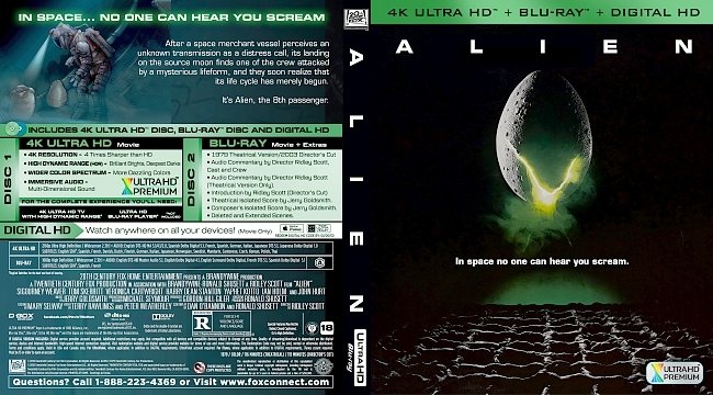 Alien (1979) 4k UHD Bluray Cover 