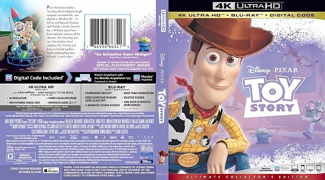 Toy Story 4k UHD Bluray Cover 