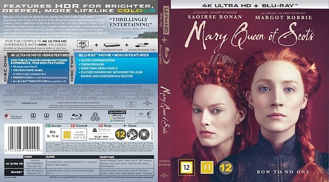 dvd cover Mary Queen of Scots 4k UHD Bluray Cover
