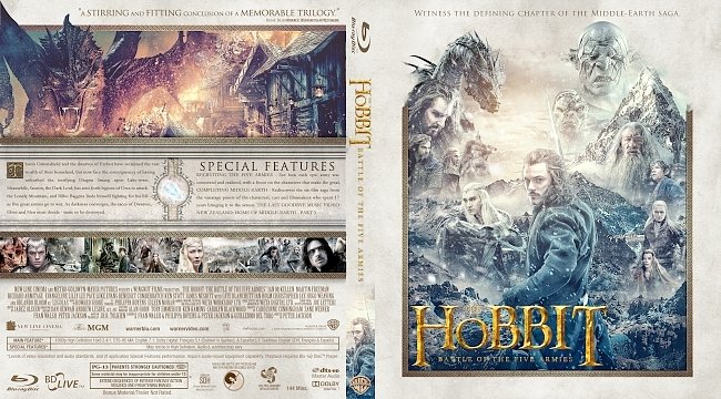 dvd cover The Hobbit: The Battle of the Five Armies Bluray Cover