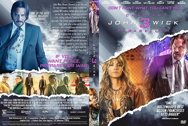 dvd cover John Wick Chapter 3 Parabellum DVD Cover