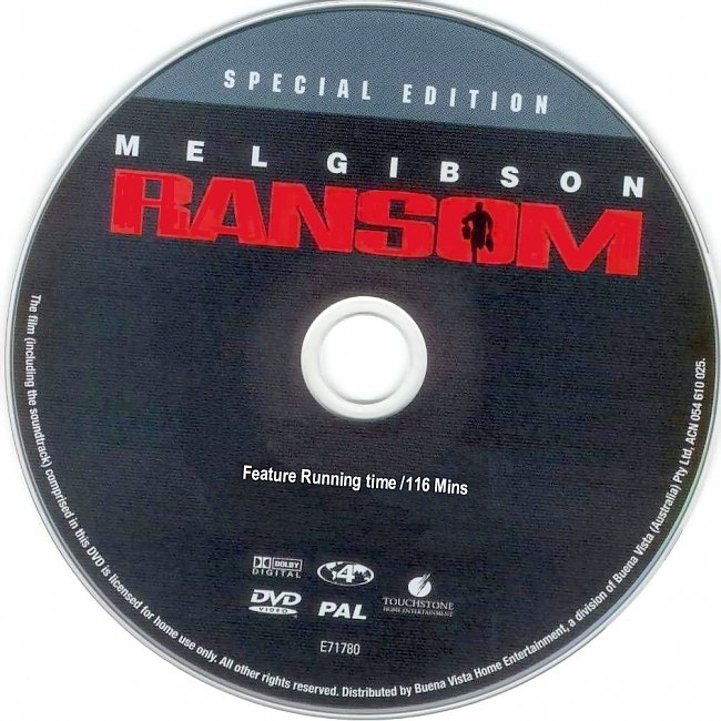 dvd cover Ransom - Special Edition 1996 Disc Label Dvd Cover