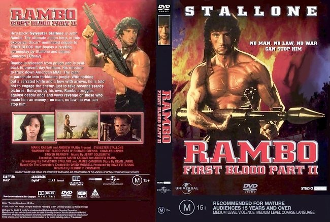 dvd cover Rambo First Blood Part II 1985 Dvd Cover