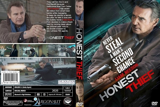 dvd cover Honest Thief 2020 Dvd Cover