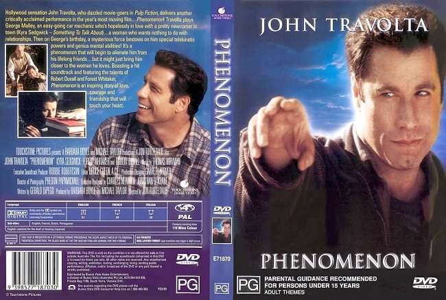 dvd cover Phenomenon 1996 Dvd Cover