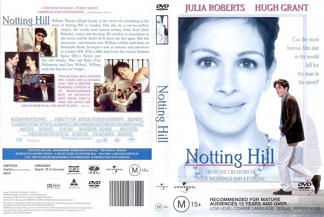 dvd cover Notting Hill 1999 Dvd Cover