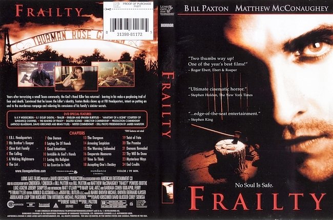 dvd cover Frailty 2001 Dvd Cover