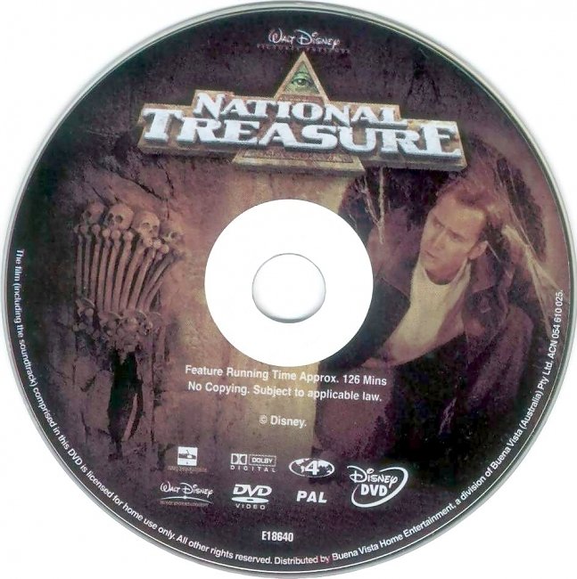 dvd cover National Treasure 2004 Disc Label Dvd Cover