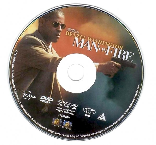 dvd cover Man On Fire 2004 Disc Label Dvd Cover