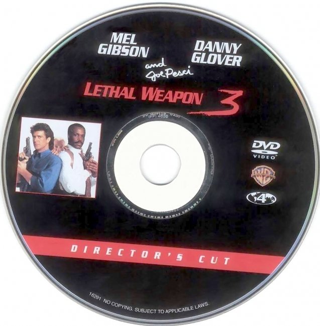 dvd cover Lethal Weapon 3 - Directors Cut 1992 Disc Label Dvd Cover