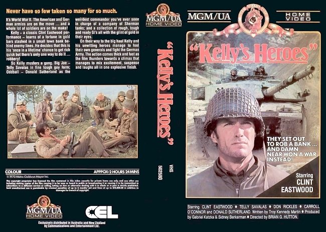 dvd cover Kelly's Heroes 1970 Dvd Cover