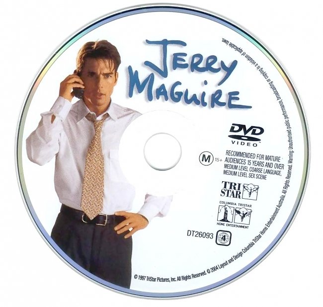 dvd cover Jerry Maguire 1996 Disc Label Dvd Cover
