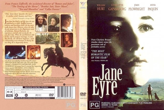 dvd cover Jane Eyre 1996 Dvd Cover