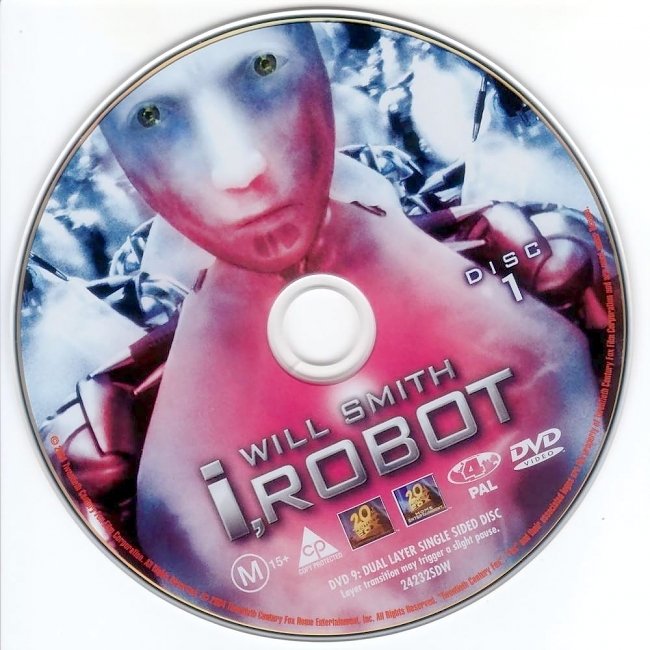 dvd cover I Robot 2004 Disc Label Dvd Cover