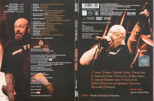 dvd cover Paul Dianno - The Beast Arises 2014 Dvd Cover