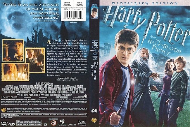 dvd cover Harry Potter And The Half Blood Prince 2009 Dvd Cover