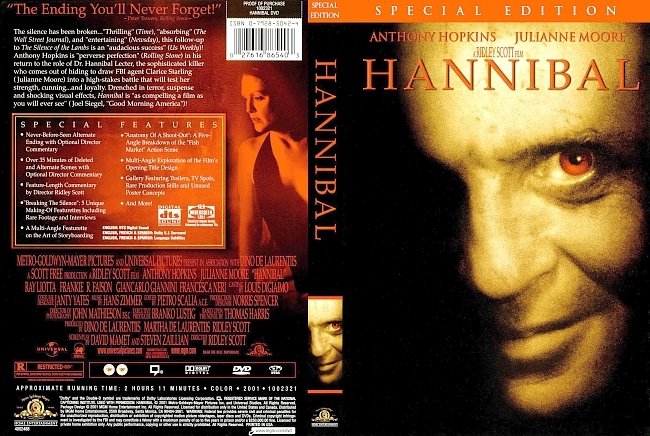 dvd cover Hannibal - Special Edition 2001 Dvd Cover