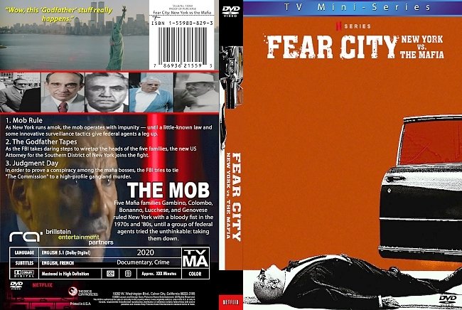 dvd cover Fear City: New York Vs The Mafia 2020 Dvd Cover