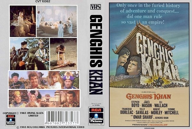 dvd cover Genghis Khan 1965 WS R1 Original V.H.S. Dvd Cover