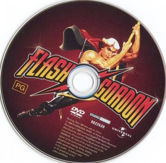 Flash Gordon 1980 Disc Label Dvd Cover 