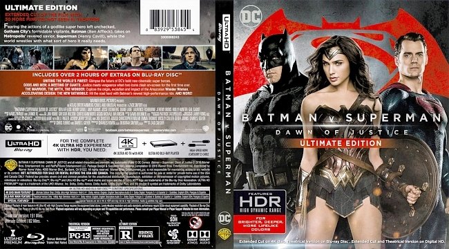 dvd cover Batman V Superman - Dawn Of Justice - Ultimate Edition 2016 Dvd Cover