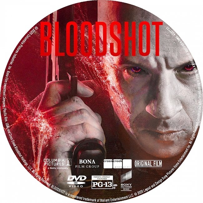 dvd cover Bloodshot 2020 DVD Label Custom Dvd Cover