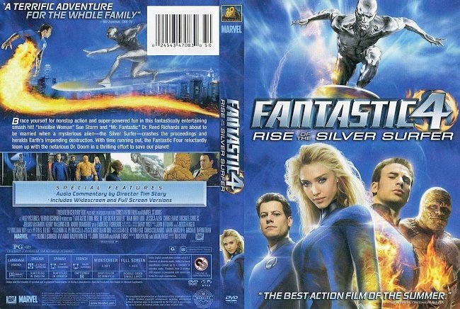 dvd cover Fantastic 4 - Rise Of The Silver Surfer 2007 Dvd Cover