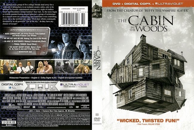 dvd cover The Cabin In The Woods 2011 Dvd Cover