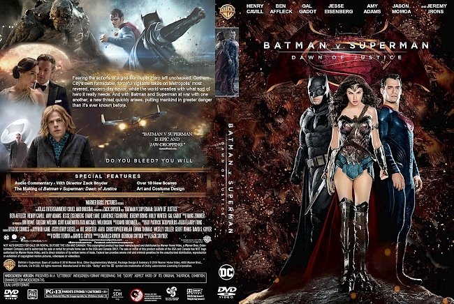 dvd cover Batman V Superman - Dawn Of Justice 2016 Dvd Cover