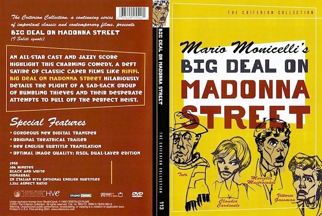dvd cover Big Deal On Madonna Street 1958 The Criterion Collection 113 Dvd Cover