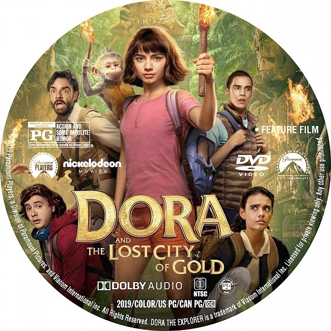 dvd cover Dora And The Lost City Of Gold 2019 R1 DVD Label Custom Dvd Cover