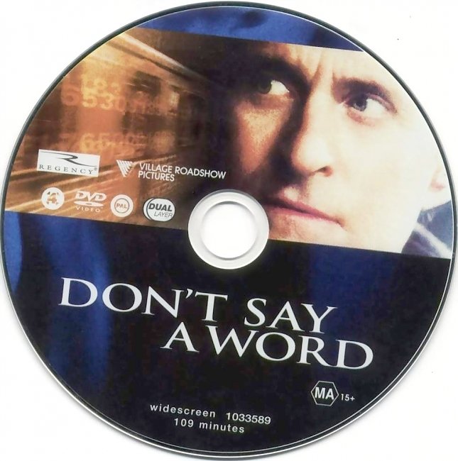 dvd cover Dont Say A Word 2001 Disc Label Dvd Cover