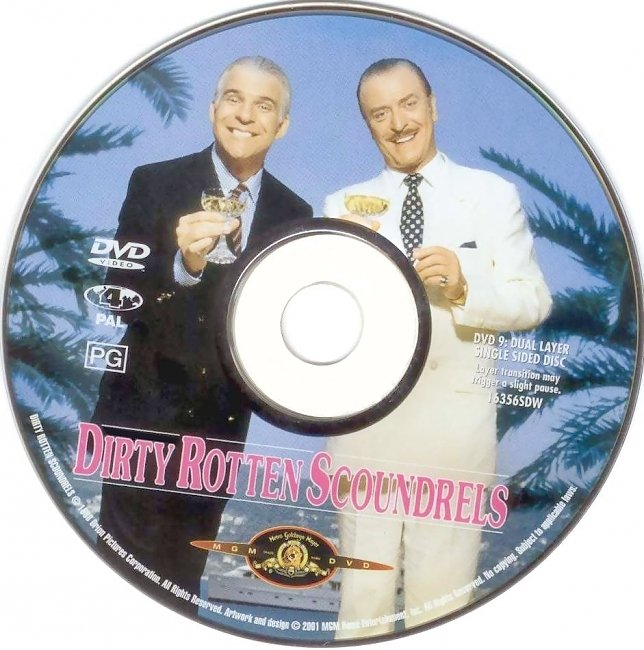 dvd cover Dirty Rotten Scoundrels 1988 Disc Label Dvd Cover