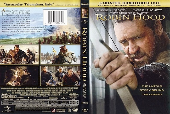 dvd cover Robin Hood - Unrated Directors Edition 2010 Dvd Cover