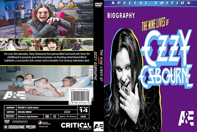 dvd cover Biography The Nine Lives Of Ozzy Osbourne 2020 Dvd Cover