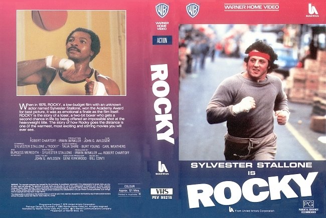 dvd cover Rocky I 1976 WS R1 Original V.H.S Dvd Cover