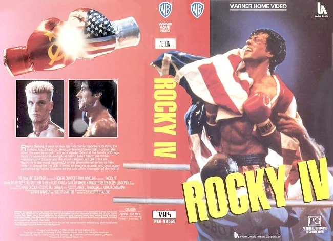 dvd cover Rocky IV 1985 WS R1 Original V.H.S Dvd Cover