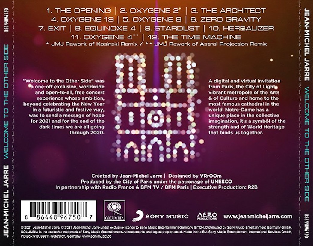 cd cover Jean-Michel Jarre ‎– Welcome To The Other Side 2021 Cd Cover