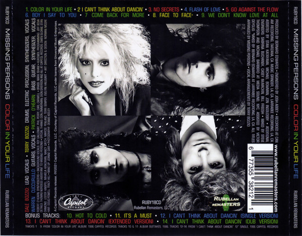 cd cover Missing Persons ‎– Color In Your Life 2021 Cd Cover