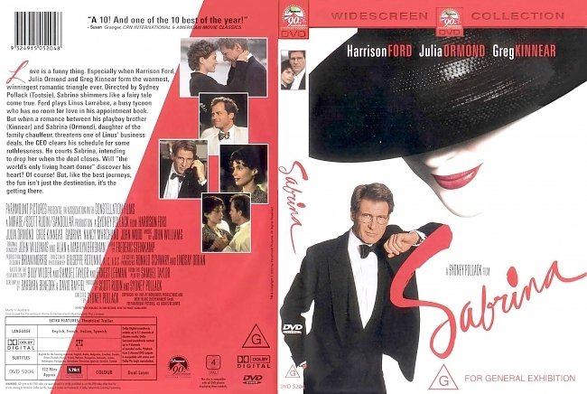 dvd cover Sabrina 1995 Dvd Cover