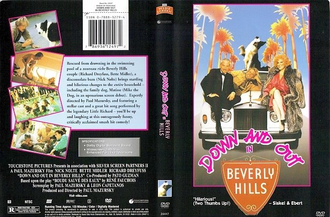 dvd cover Down And Out In Beverly Hills 1986 R1 Dvd Cover