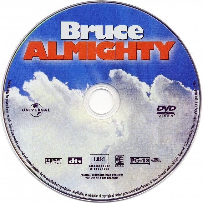 dvd cover Bruce Almighty 2003 R1 Disc Dvd Cover