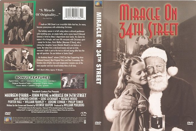 dvd cover Miracle On 34TH Street 1947 Dvd Cover