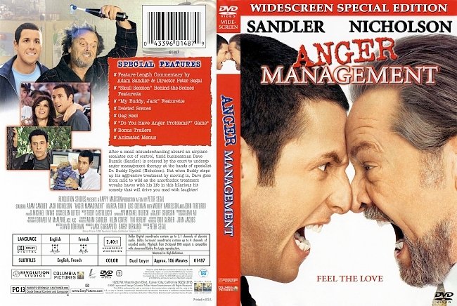 Anger Management Special Edition 2003 Dvd Cover Dvd Covers And Labels