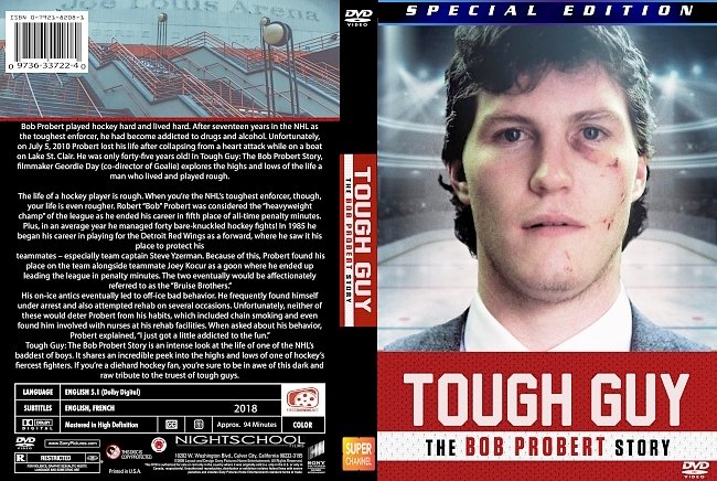 dvd cover Tough Guy: The Bob Probert Story 2018 Dvd Cover